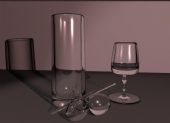 玻璃杯,高脚杯,玻璃棒3D模型