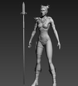 女战士,女人3D模型