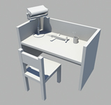 书桌,课桌,室内家居3D模型