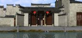 正门,古建大门,中式建筑,江南建筑3D模型