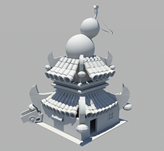 萌三国酒馆,古代卡通酒馆建筑3D模型
