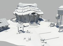 卡通房屋小场景3D模型