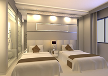 酒店标间房,卧室3D模型
