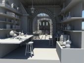 陶瓷,瓷器店铺,工作室,作坊场景maya模型