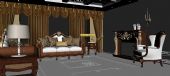 古典版客厅3D模型