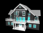 双层房子,乡村别墅模型