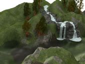 小山流水自然场景3D模型