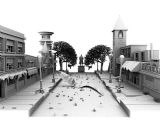 凌乱的街头,街道建筑,广场建筑3D模型