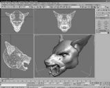 狼头,动物3d模型
