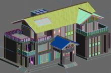 中式会所,房子,建筑场景3d模型