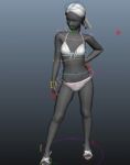 女性,美女,舞女,比基尼写实人物maya3d模型(带跳舞动画)
