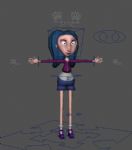 女孩,卡通人物maya3d模型