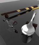 筷子,勺子,杯子,餐具3D模型