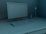 电脑桌面,室内场景maya3d模型