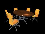 小型会议桌,桌椅组合,室内家具max3d模型