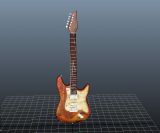 旧吉他,乐器maya3d模型