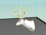 梅花鹿头,动物雕塑max模型