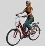 骑自行车的女孩动画3D模型