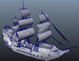 武装航海商船,帆船maya模型