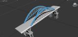 钢拉线结构拱桥max模型