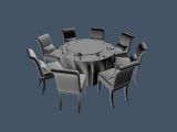 餐桌,桌椅,室内家具max模型