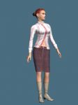 秘书制服诱惑,职业短裙女人3D模型