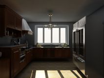 美式厨房,室内场景max模型
