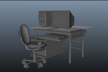 电脑桌,室内家具maya模型