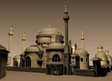 清真寺,寺庙,建筑,室外场景max模型