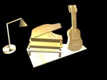 吉他,乐器maya模型