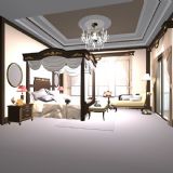 唯美欧式卧室,室内场景max模型