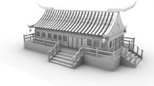 古代房子,寺庙,建筑,室外场景maya模型