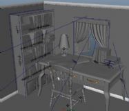 书桌,书房,室内场景maya模型