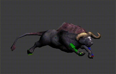 奔跑的牛,游戏角色max模型