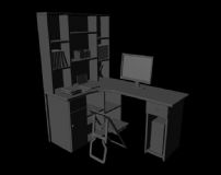 学生桌,电脑桌,书桌,桌椅,室内家具maya模型