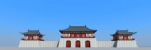 洛阳定鼎门,古建筑,中式建筑,室外场景max模型