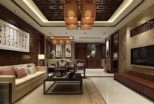中式家装客厅餐厅,饭店,酒店,室内场景max模型