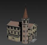 哥特教堂,欧式建筑,国外建筑,室外场景max模型