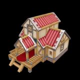 Q版可爱小木屋,卡通房子,古代建筑max模型