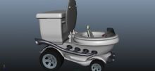 马桶车,车辆maya模型
