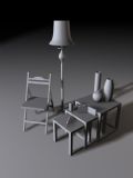 静物,椅子,桌椅,台灯,室内家具max模型