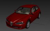 阿尔法小汽车Alfa_147,红色轿车max模型