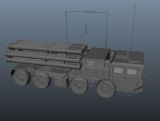 火箭炮,军事战车,导弹车maya模型