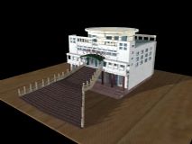 大学生服务中心 楼房模型   建筑