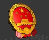 我国天朝国徽3D模型素模