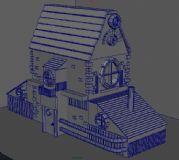 卡通森林木头房屋3D模型