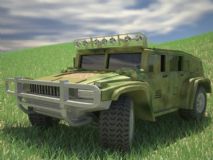 草地上的悍马3D模型