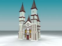 双塔教堂3D模型