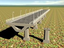 高架桥梁及标准桥墩3d模型 高架桥