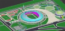 体育中心规划设计,足球场模型
